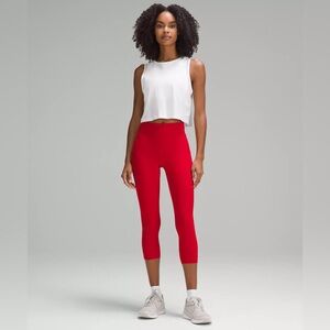 Lululemon Base Pace High-Rise Crop 23” Legging Sz 0 EUC! Dark Red